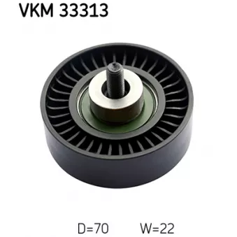 Poulie renvoi/transmission, courroie trapézoïdale à nervures SKF VKM 33313