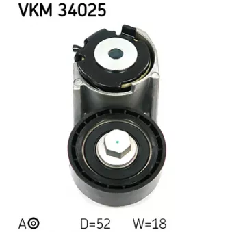 Poulie-tendeur, courroie trapézoïdale à nervures SKF VKM 34025