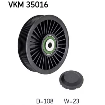 Poulie renvoi/transmission, courroie trapézoïdale à nervures SKF VKM 35016