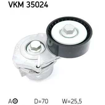 Poulie-tendeur, courroie trapézoïdale à nervures SKF VKM 35024