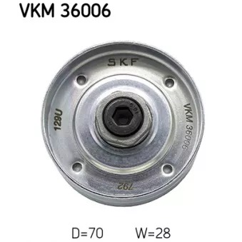 Poulie renvoi/transmission, courroie trapézoïdale à nervures SKF VKM 36006