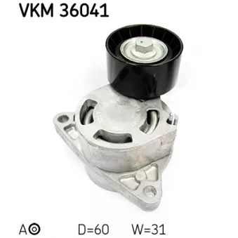 Poulie-tendeur, courroie trapézoïdale à nervures SKF VKM 36041