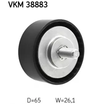 Poulie renvoi/transmission, courroie trapézoïdale à nervures SKF VKM 38883