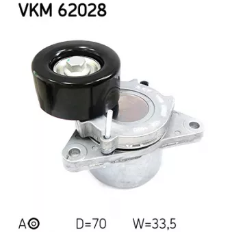 Poulie-tendeur, courroie trapézoïdale à nervures SKF VKM 62028