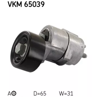 Poulie-tendeur, courroie trapézoïdale à nervures SKF VKM 65039