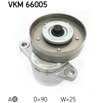 Poulie-tendeur, courroie trapézoïdale à nervures SKF VKM 66005
