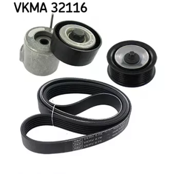 Jeu de courroies trapézoïdales à nervures SKF VKMA 32116