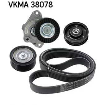 Jeu de courroies trapézoïdales à nervures SKF VKMA 38078