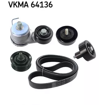 Jeu de courroies trapézoïdales à nervures SKF VKMA 64136