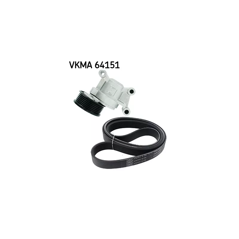 Jeu de courroies trapézoïdales à nervures SKF VKMA 64151