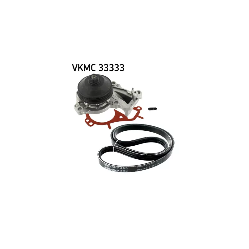 Pompe à eau+Jeu de courroie trapézoïdale à nervures SKF VKMC 33333