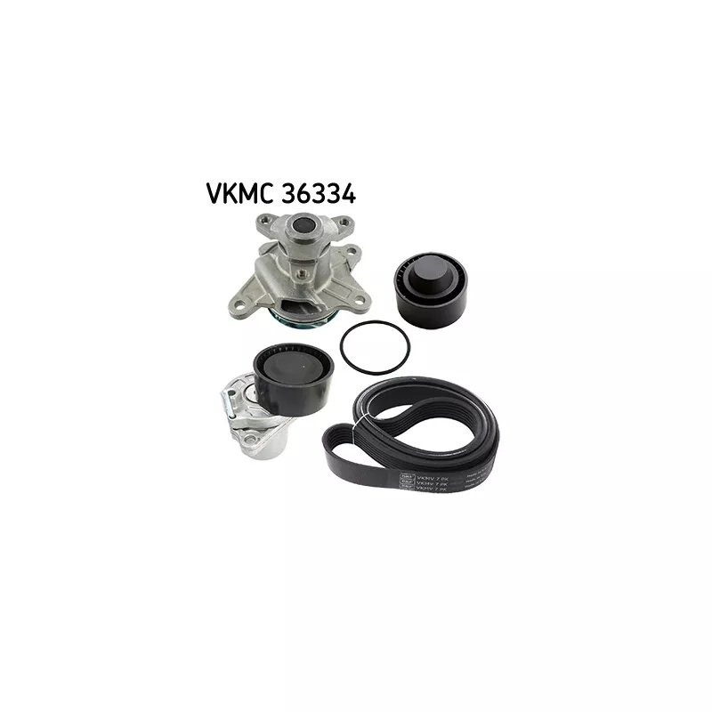 Pompe à eau+Jeu de courroie trapézoïdale à nervures SKF VKMC 36334
