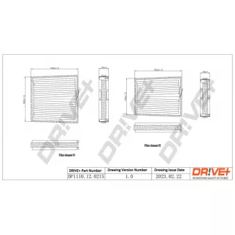 Filtre, air de l'habitacle Dr!ve+ DP1110.12.0215