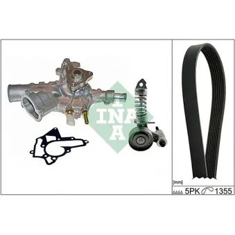 Pompe à eau+Jeu de courroie trapézoïdale à nervures INA 529 0010 30