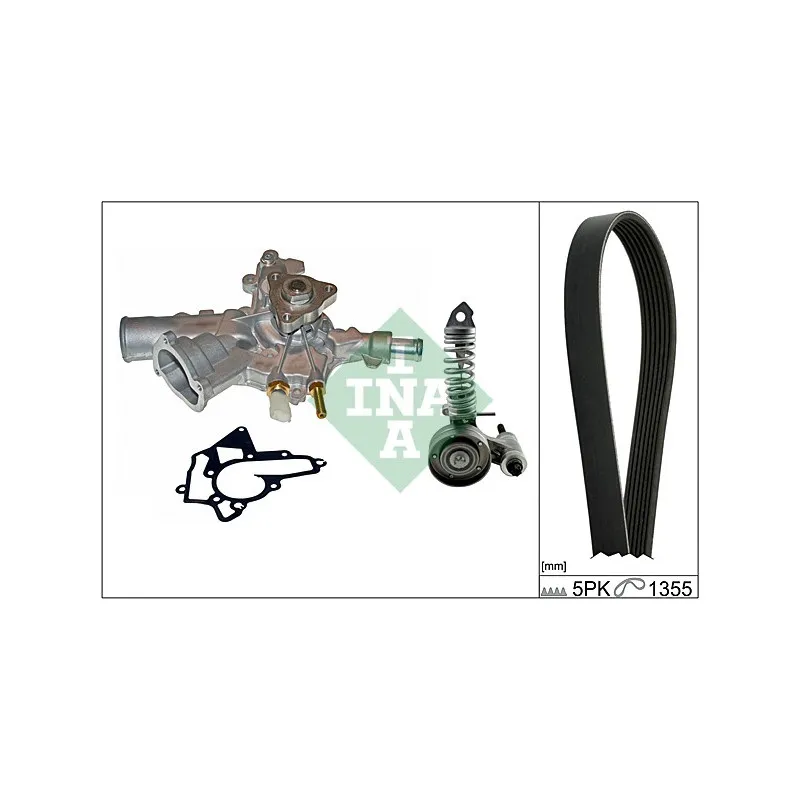 Pompe à eau+Jeu de courroie trapézoïdale à nervures INA 529 0010 30