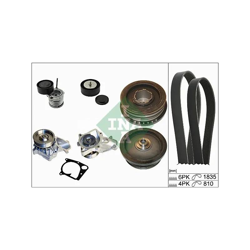 Pompe à eau+Jeu de courroie trapézoïdale à nervures INA 529 0020 30