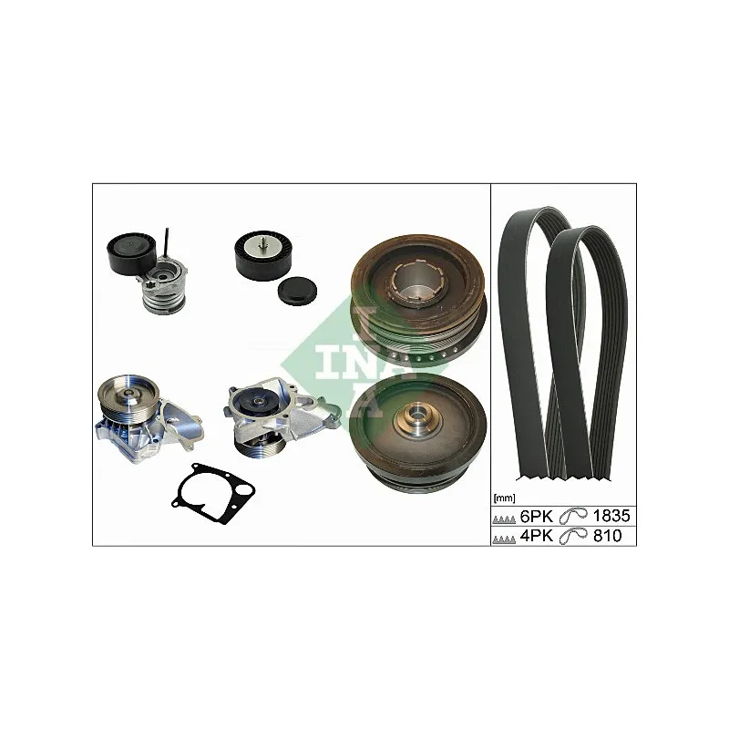 Pompe à eau+Jeu de courroie trapézoïdale à nervures INA 529 0021 30