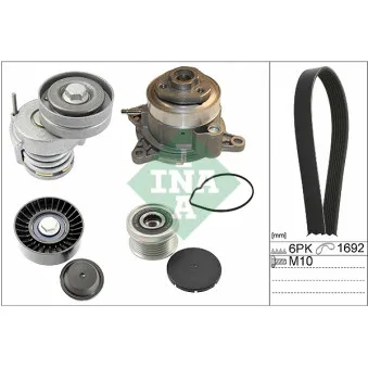 Pompe à eau+Jeu de courroie trapézoïdale à nervures INA 529 0039 30