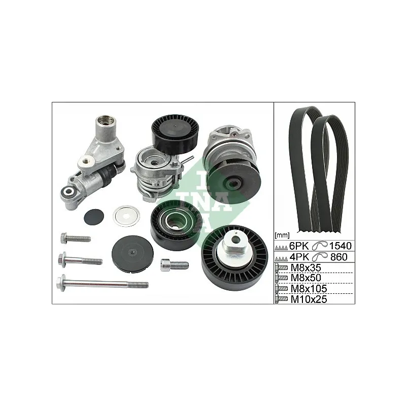 Pompe à eau+Jeu de courroie trapézoïdale à nervures INA 529 0053 30