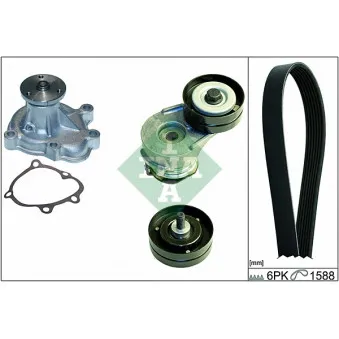 Pompe à eau+Jeu de courroie trapézoïdale à nervures INA