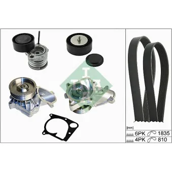 Pompe à eau+Jeu de courroie trapézoïdale à nervures INA 529 0111 30