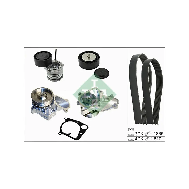 Pompe à eau+Jeu de courroie trapézoïdale à nervures INA 529 0111 30