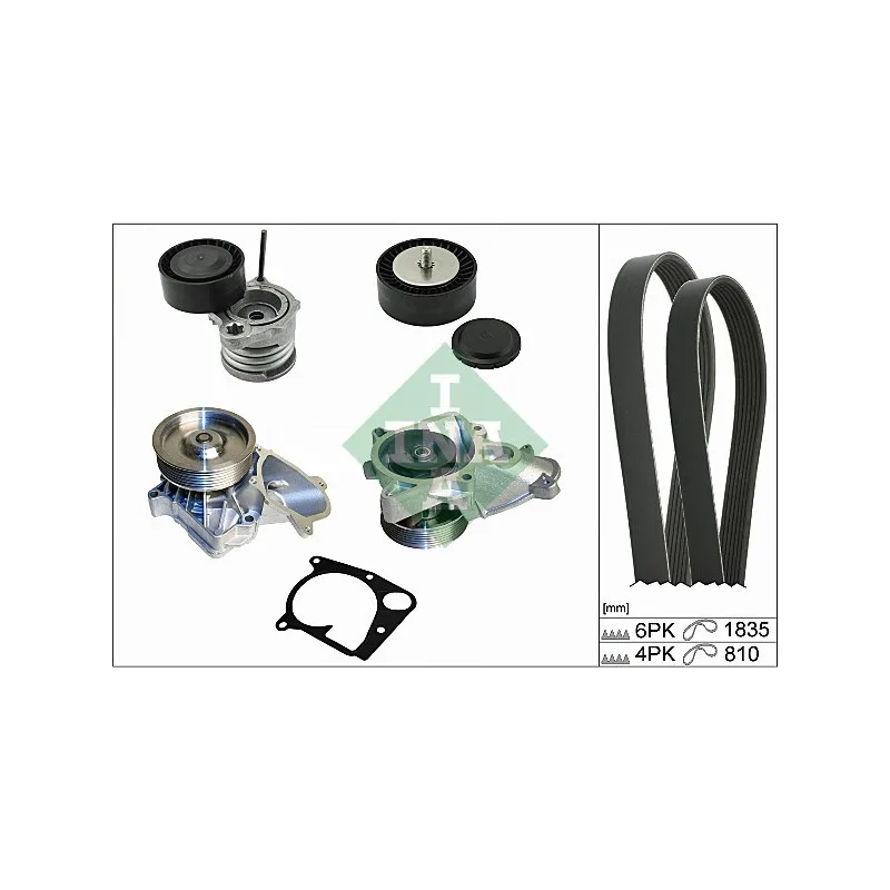 Pompe à eau+Jeu de courroie trapézoïdale à nervures INA 529 0112 30