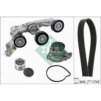 Pompe à eau+Jeu de courroie trapézoïdale à nervures INA 529 0155 30