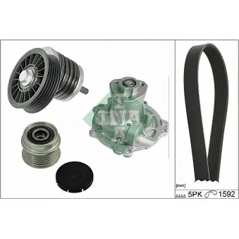 Pompe à eau+Jeu de courroie trapézoïdale à nervures INA 529 0161 30