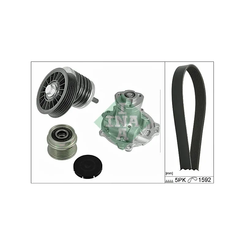 Pompe à eau+Jeu de courroie trapézoïdale à nervures INA 529 0161 30