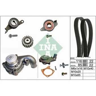 Pompe à eau + kit de courroie de distribution INA 530 0010 30