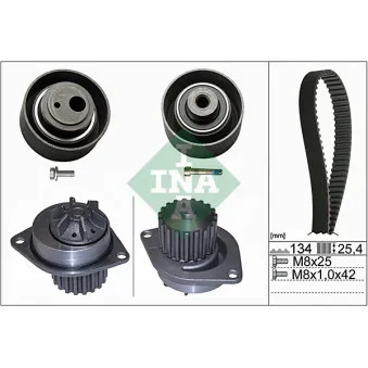 Pompe à eau + kit de courroie de distribution INA 530 0055 30