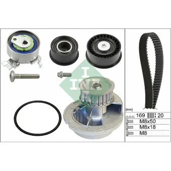 Pompe à eau + kit de courroie de distribution INA