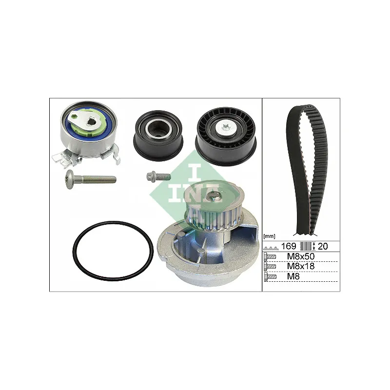 Pompe à eau + kit de courroie de distribution INA 530 0078 31