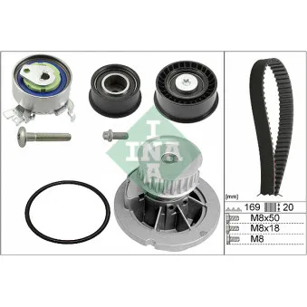 Pompe à eau + kit de courroie de distribution INA 530 0078 32