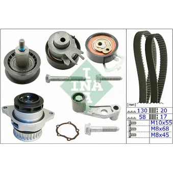 Pompe à eau + kit de courroie de distribution INA 530 0089 30