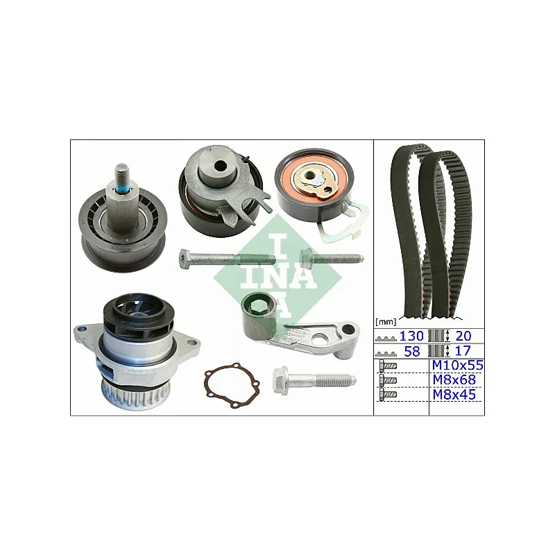 Pompe à eau + kit de courroie de distribution INA 530 0089 30