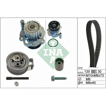 Pompe à eau + kit de courroie de distribution INA 530 0091 31