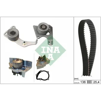 Pompe à eau + kit de courroie de distribution INA 530 0096 31