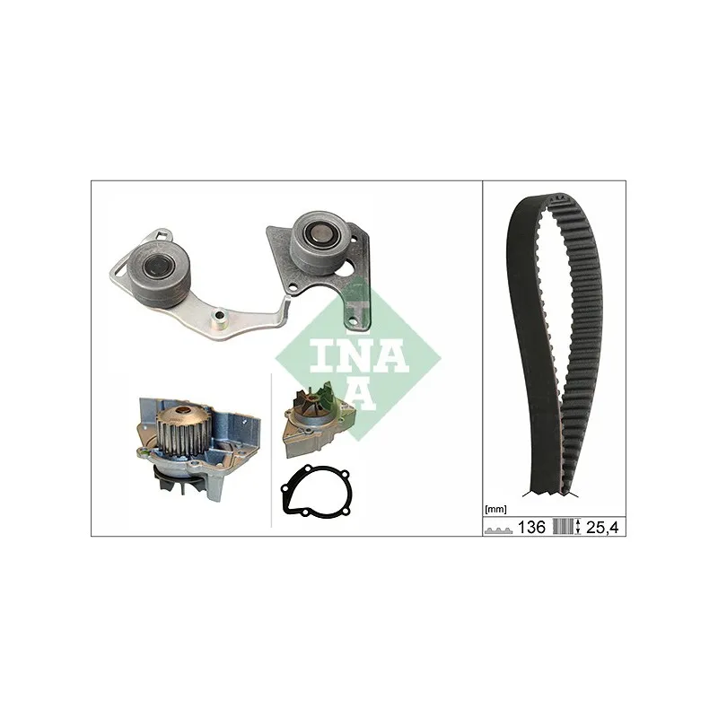 Pompe à eau + kit de courroie de distribution INA 530 0096 31