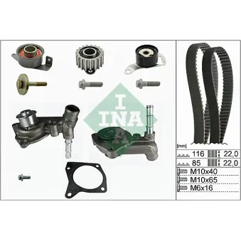 Pompe à eau + kit de courroie de distribution INA 530 0104 30