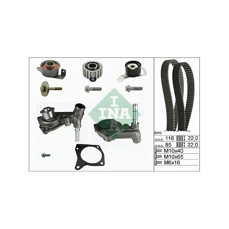 Pompe à eau + kit de courroie de distribution INA 530 0104 30