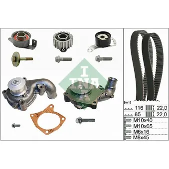 Pompe à eau + kit de courroie de distribution INA 530 0104 31