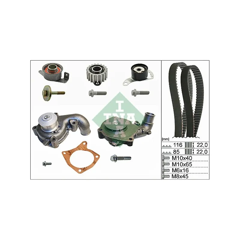 Pompe à eau + kit de courroie de distribution INA 530 0104 31