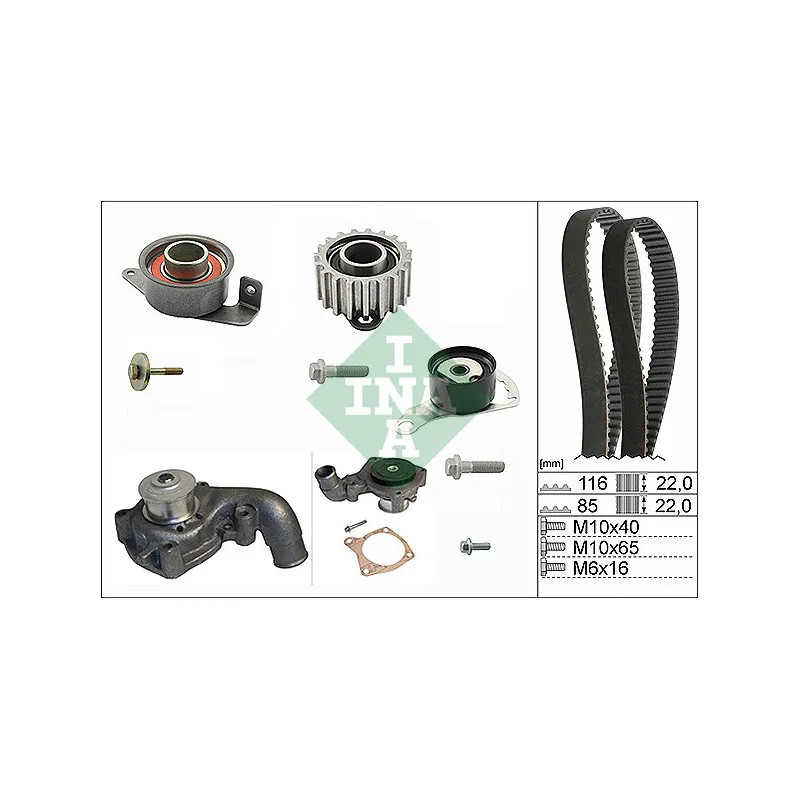Pompe à eau + kit de courroie de distribution INA 530 0104 32