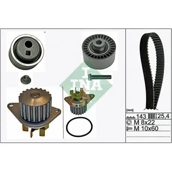Pompe à eau + kit de courroie de distribution INA 530 0105 30