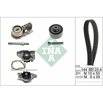 Pompe à eau + kit de courroie de distribution INA 530 0115 30