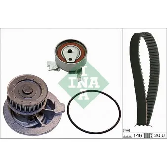 Pompe à eau + kit de courroie de distribution INA 530 0147 30
