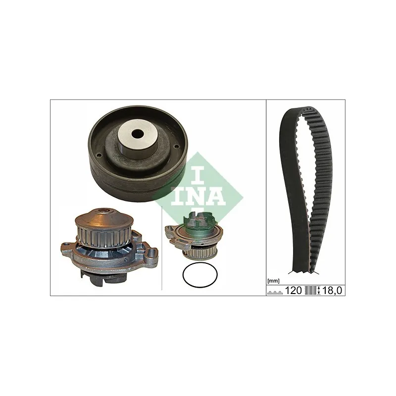 Pompe à eau + kit de courroie de distribution INA 530 0151 30
