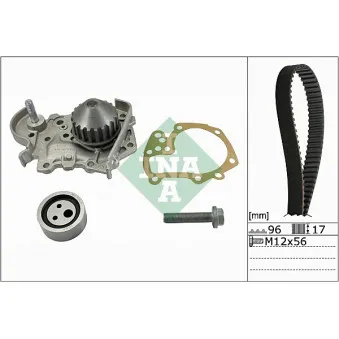 Pompe à eau + kit de courroie de distribution INA 530 0191 31